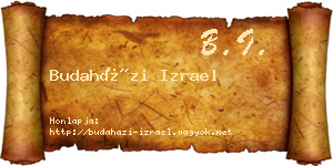 Budaházi Izrael névjegykártya
